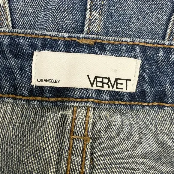 Vervet Denim Skirt Women's L Blue Claudia Raw Hem Mini Skirt Preppy Summer NWT - Picture 4 of 9